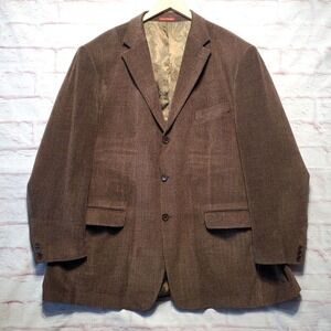 Mantoni Corduroy‎ Wool Blazer Mens 52R Brown Striped 3 Button Sport Coat Jacket